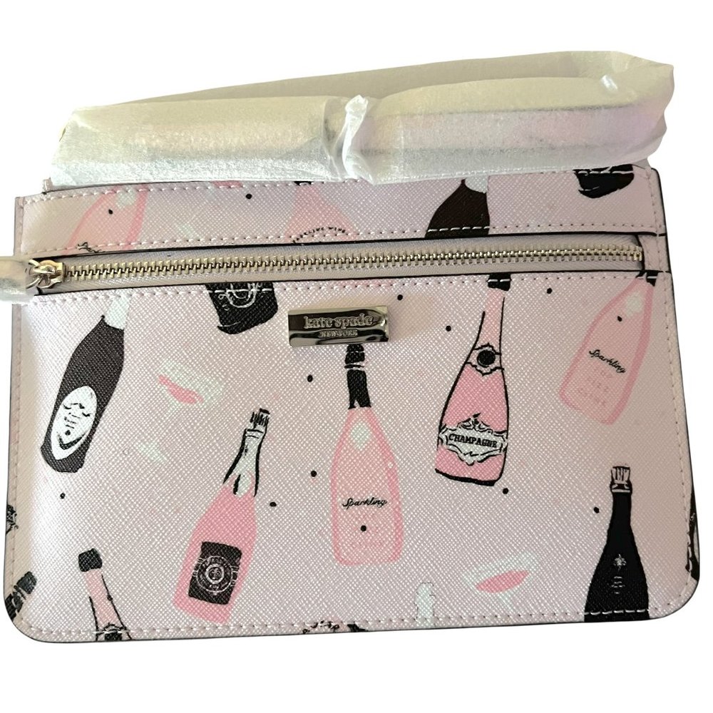 Kate Spade Wallet Wristlet Shore Street Tinie Credit Card Holder Wine Bottle